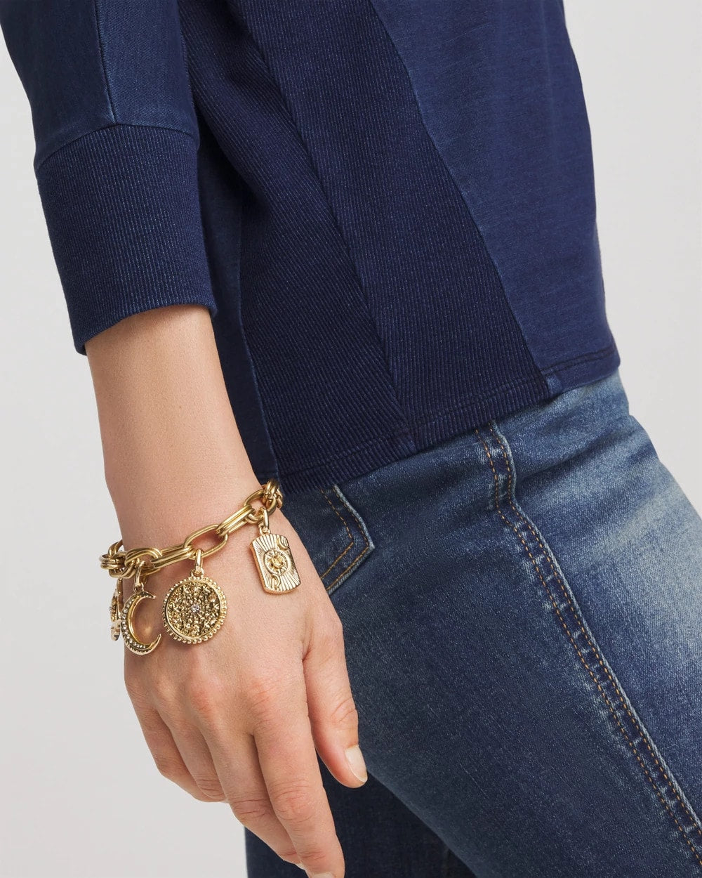 Chico's Gold Celestial Charm Bracelet GOLD