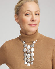 Chico's Island Metal Linear Necklace MIXED METALS