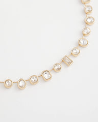Chico's Bezel Set Short Goldtone Necklace GOLD