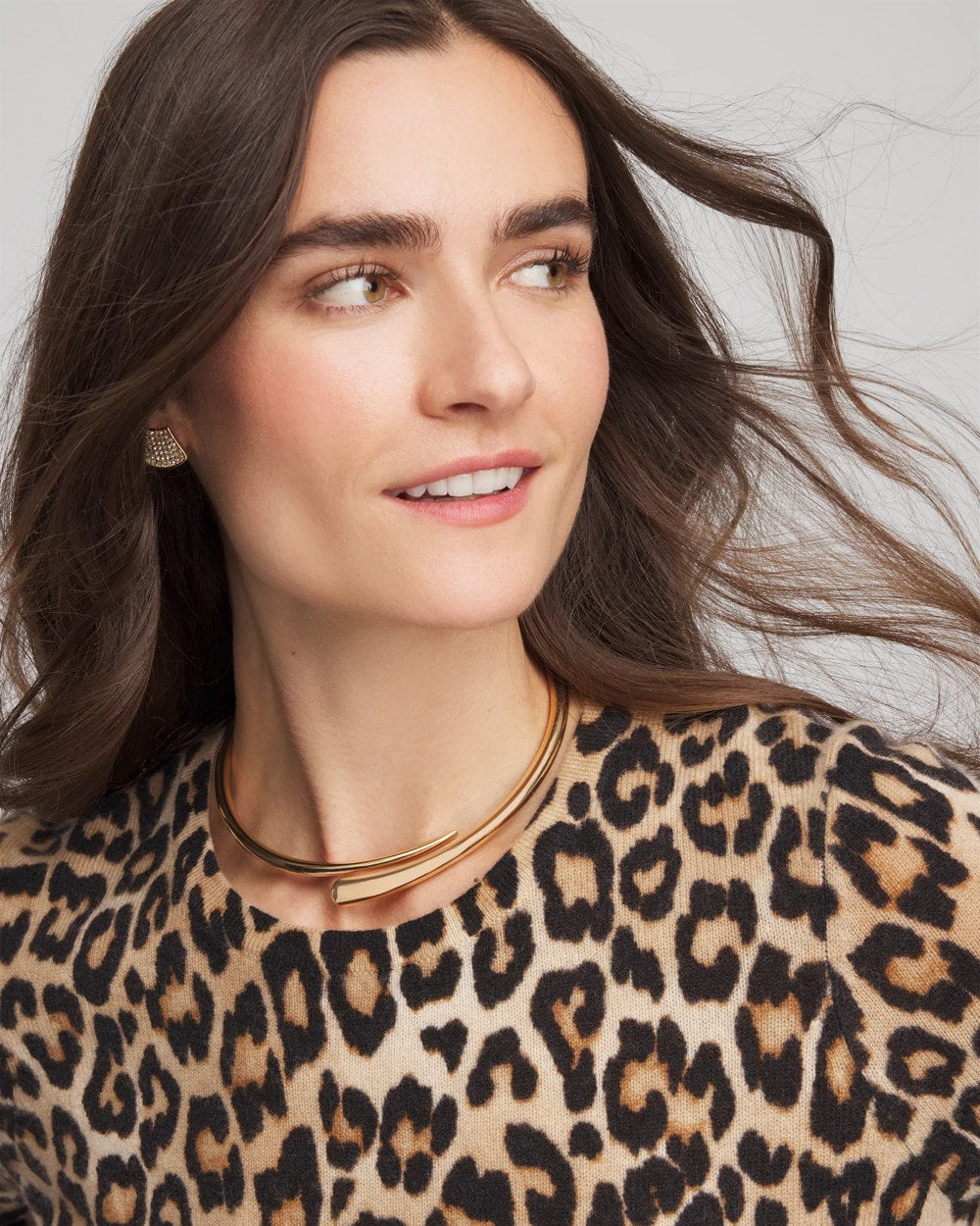 Chico's Gold Hinge Collar Necklace GOLD