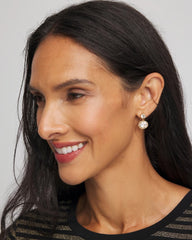 Chico's Goldtone Bezel Stud Earrings GOLD