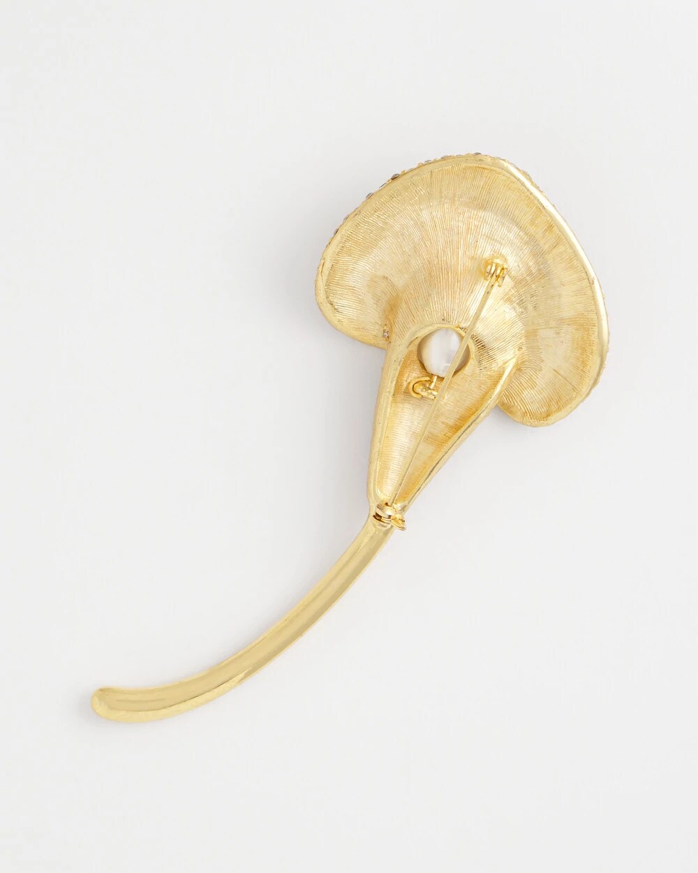 Chico's Encrusted Calla Lily Brooch GOLD