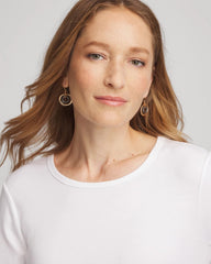 Chico's Pave Mixed Metal Earrings MIXED METALS