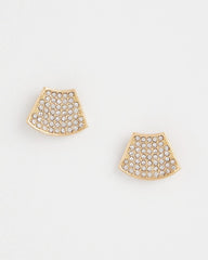 Chico's Gold Glitz Fan Earrings GOLD