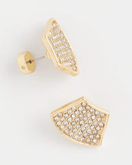Chico's Gold Glitz Fan Earrings GOLD