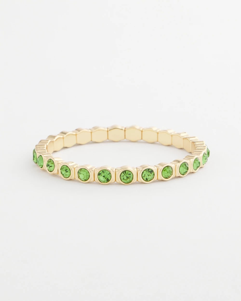 Chico's Small Faceted Stretch Bracelet GREEN