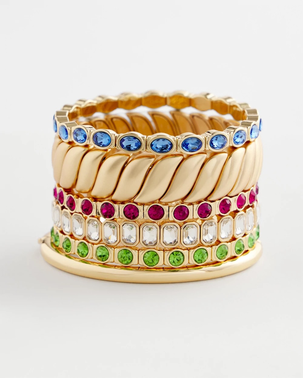 Chico's Small Faceted Stretch Bracelet GREEN