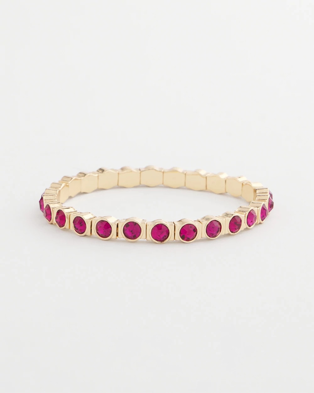 Chico's Small Faceted Stretch Bracelet PINK