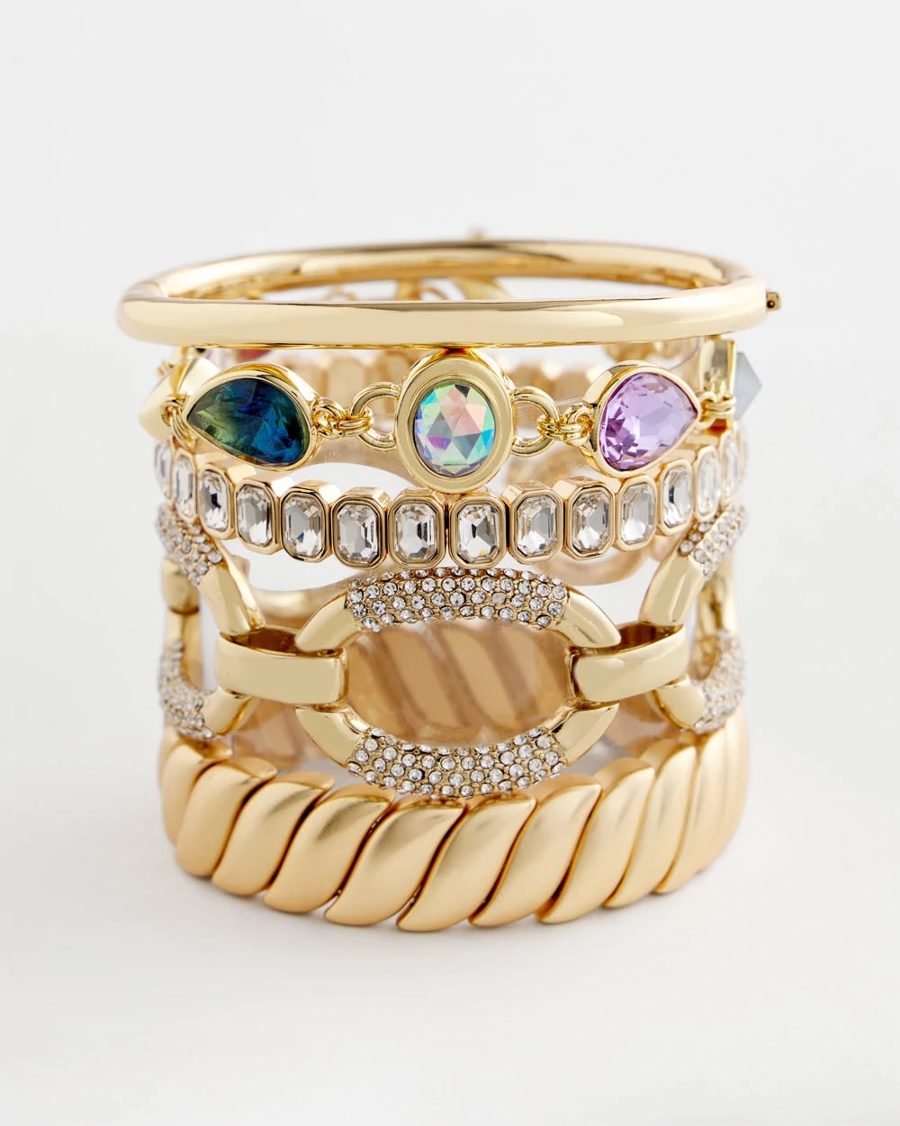 Chico's Matte Twist Stretch Bracelet GOLD