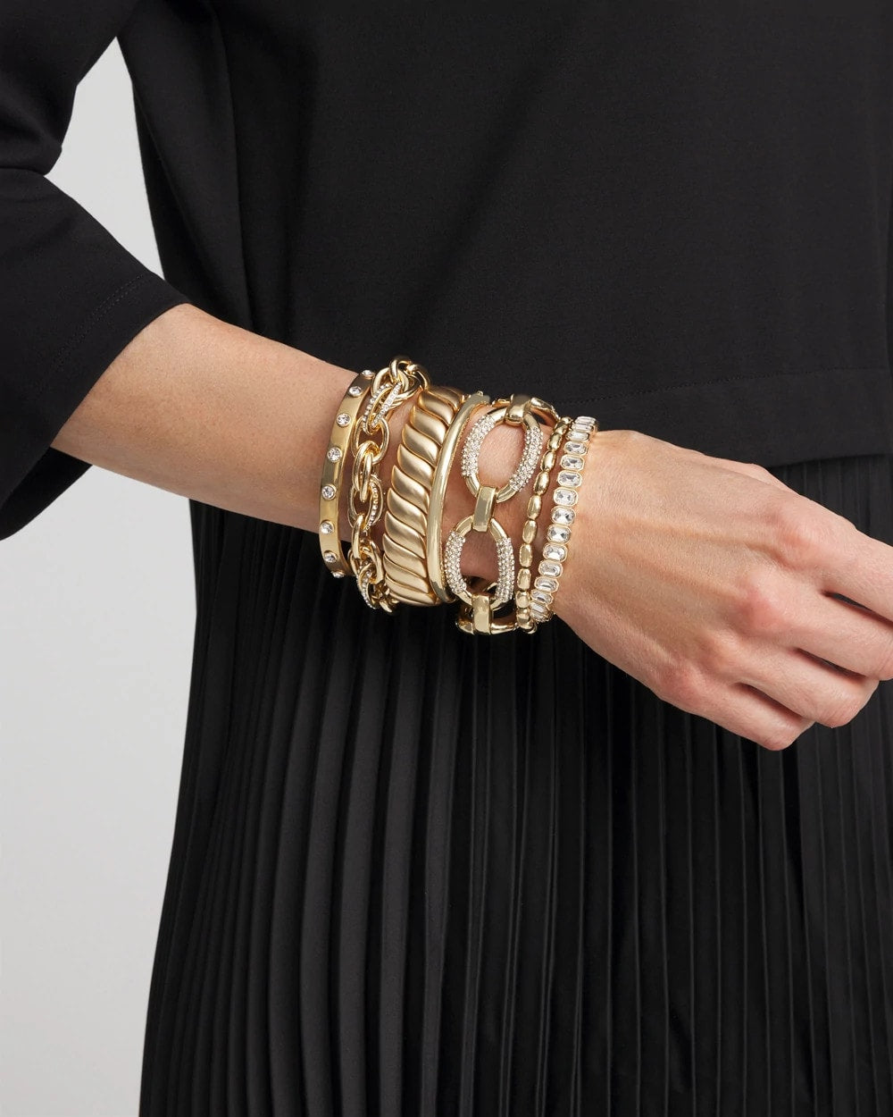 Chico's Matte Twist Stretch Bracelet GOLD