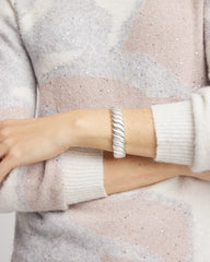 Chico's Matte Twist Stretch Bracelet SILVER