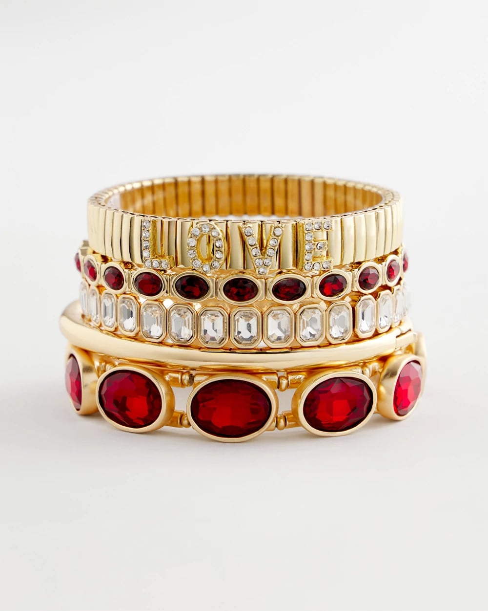 Chico's Gold Bezel Set Stretch Tennis Bracelet GOLD