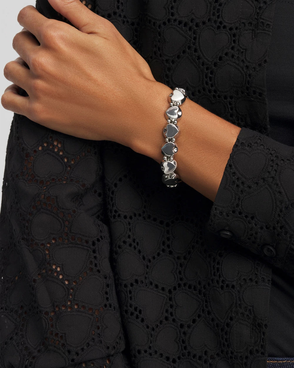 Chico's Reversible Round Stretch Bracelet BLACK