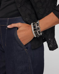 Chico's Reversible Round Stretch Bracelet BLACK