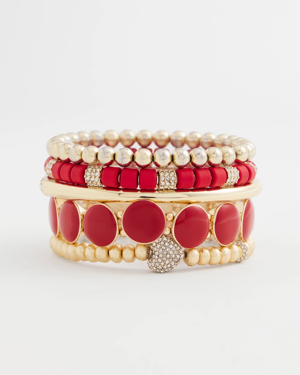 Chico's Reversible Round Stretch Bracelet RED