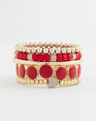 Chico's Reversible Round Stretch Bracelet RED