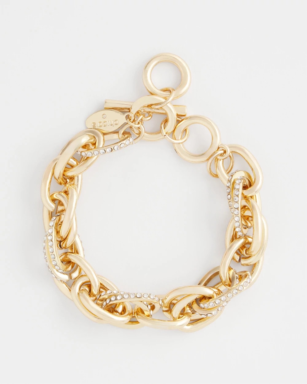 Chico's Pave Link Toggle Bracelet GOLD