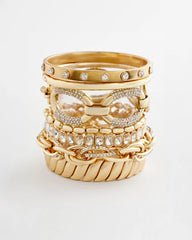 Chico's Pave Link Toggle Bracelet GOLD