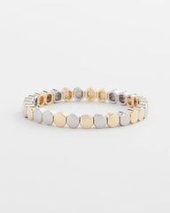 Chico's Silver & Gold Tone Round Stretch Bracelet MIXED METALS