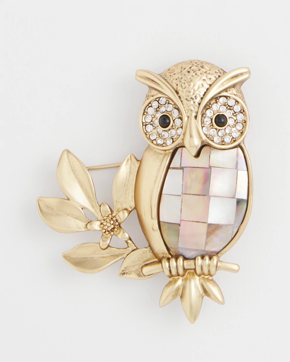Chico's Goldtone Owl Brooch GOLD