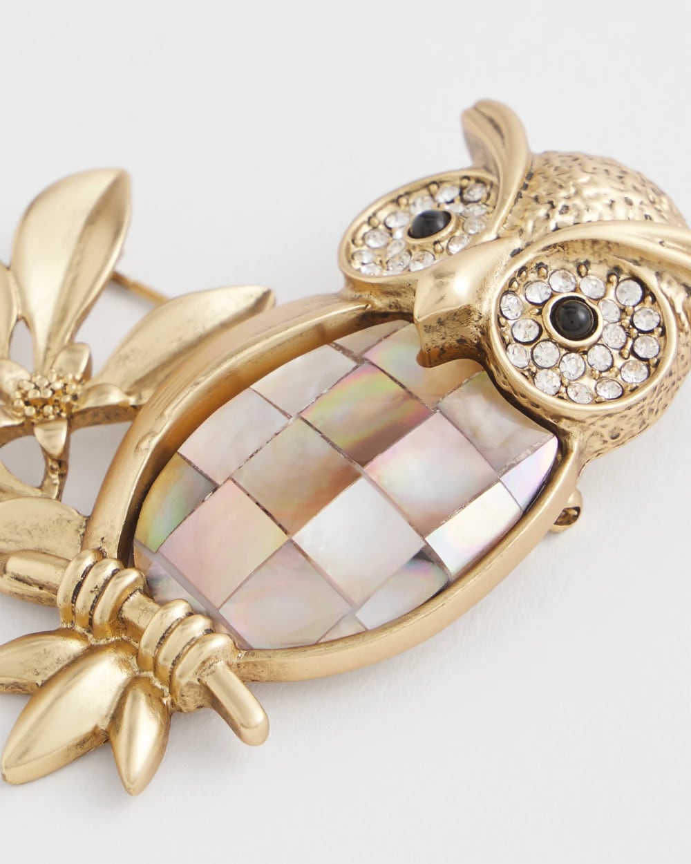 Chico's Goldtone Owl Brooch GOLD