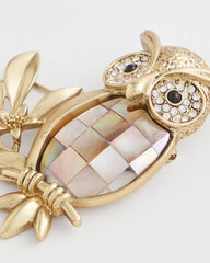 Chico's Goldtone Owl Brooch GOLD