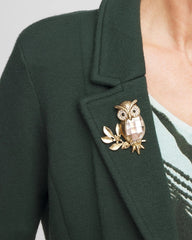Chico's Goldtone Owl Brooch GOLD