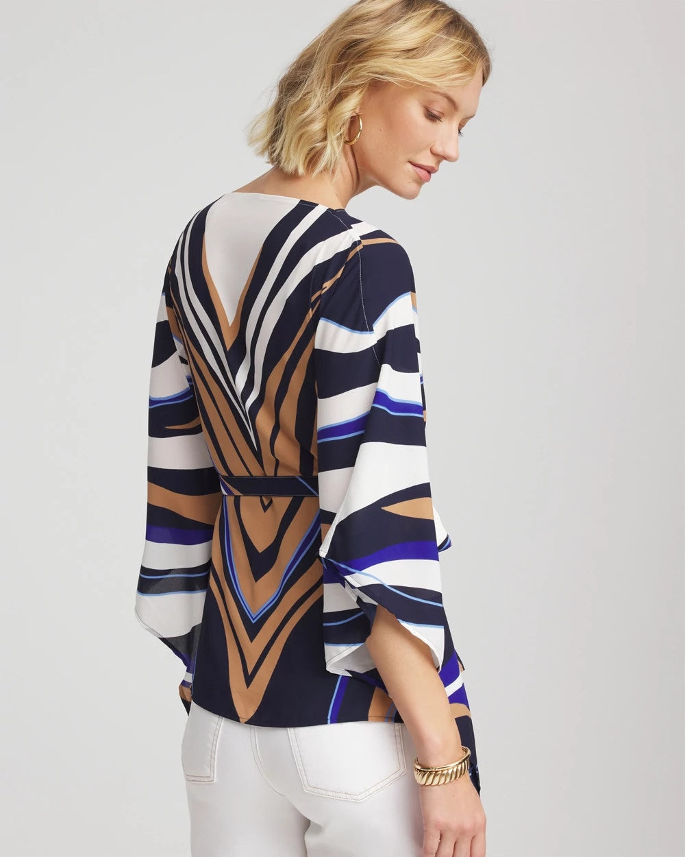 Chico's Voyage Belted Poncho PASSPORT BLUE