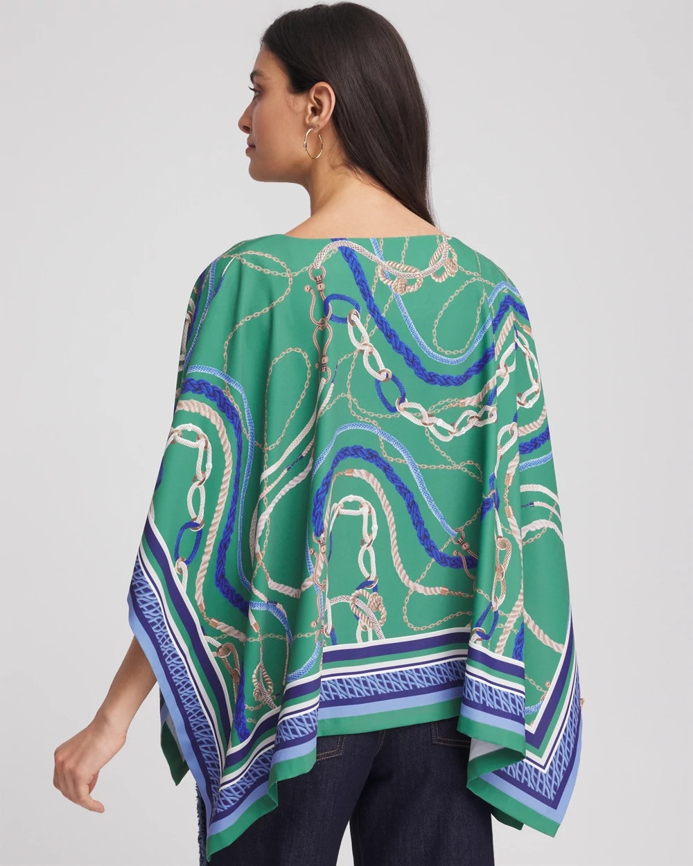 Chico's Rope Relic Poncho JARDIN GREEN