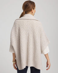 Chico's Zip-Front Collared Ruana NEUTRAL