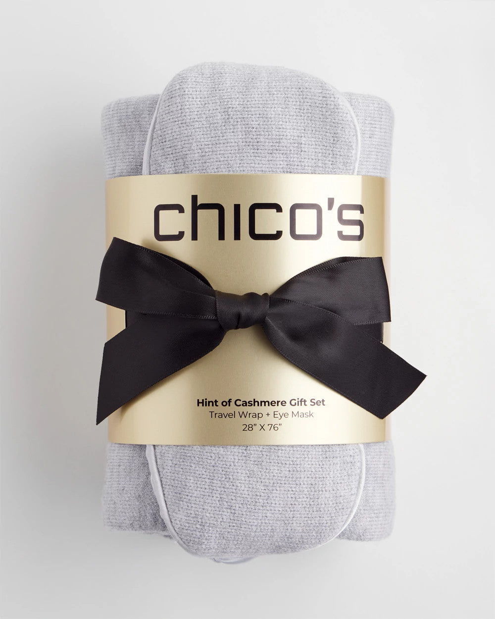 Chico's Wrap & Eye Mask Travel Set FROSTED GRAY HEATHER