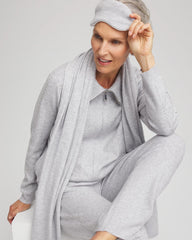 Chico's Wrap & Eye Mask Travel Set FROSTED GRAY HEATHER