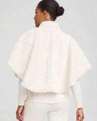 Chico's Faux Fur Funnelneck Capelet ENGLISH CREAM