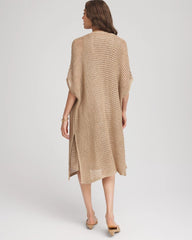 Chico's Crochet-Knit Sequins Ruana CAFE AROMA