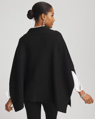 Chico's Embellished Bow Poncho BLACK