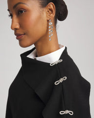Chico's Embellished Bow Poncho BLACK