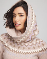 Chico's Fair Isle Reversible Snood BIRCH BARK