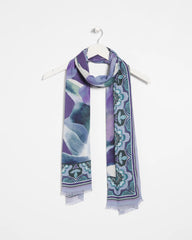 Chico's Artist Garden Oblong Scarf PURPLE ELIXIR