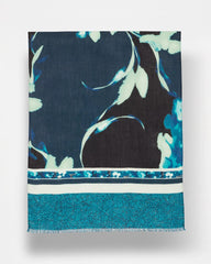 Chico's Glacier Colorblock Oblong Scarf BLACK