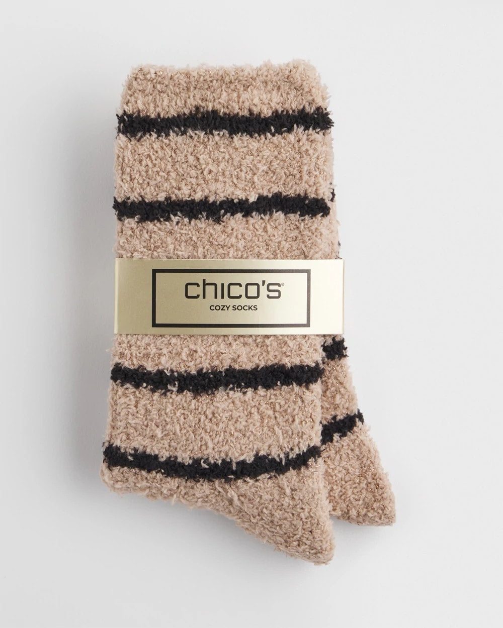Chico's Striped Cozy Socks CHAMPAGNE FIZZ
