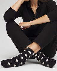 Chico's Polka Dot Cozy Socks BLACK