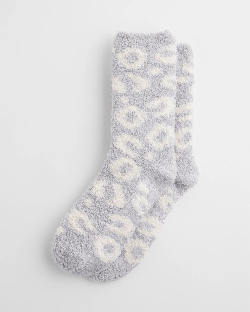 Chico's Animal Print Cozy Socks DOVE GRAY