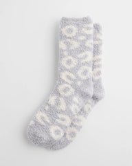 Chico's Animal Print Cozy Socks DOVE GRAY