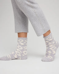 Chico's Animal Print Cozy Socks DOVE GRAY