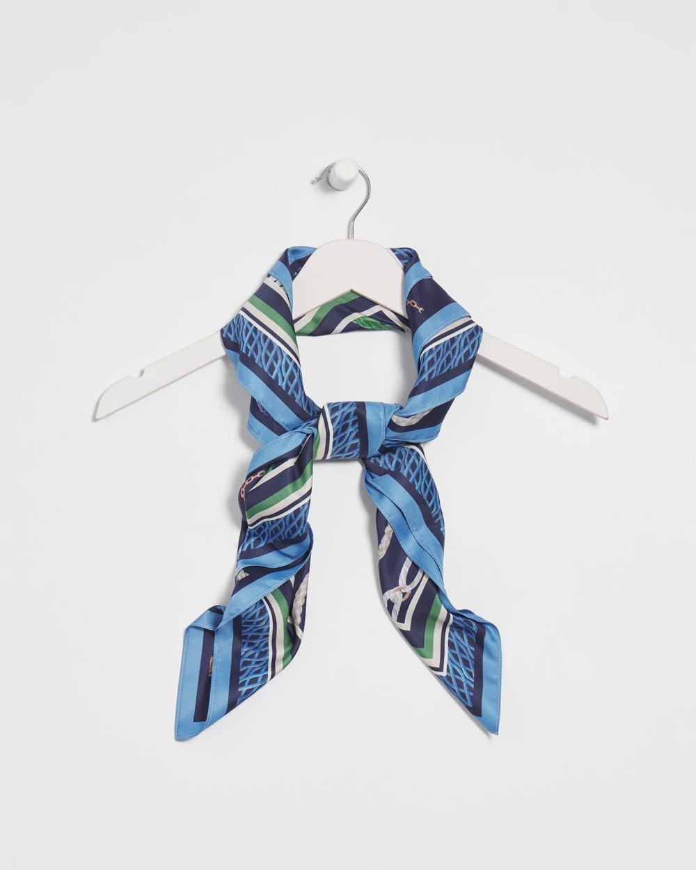 Chico's Rope Relic Square Scarf PASSPORT BLUE