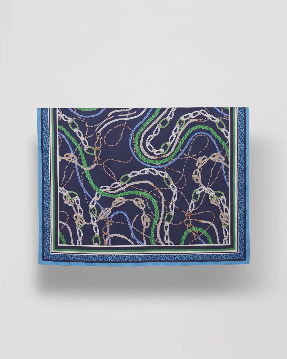 Chico's Rope Relic Square Scarf PASSPORT BLUE