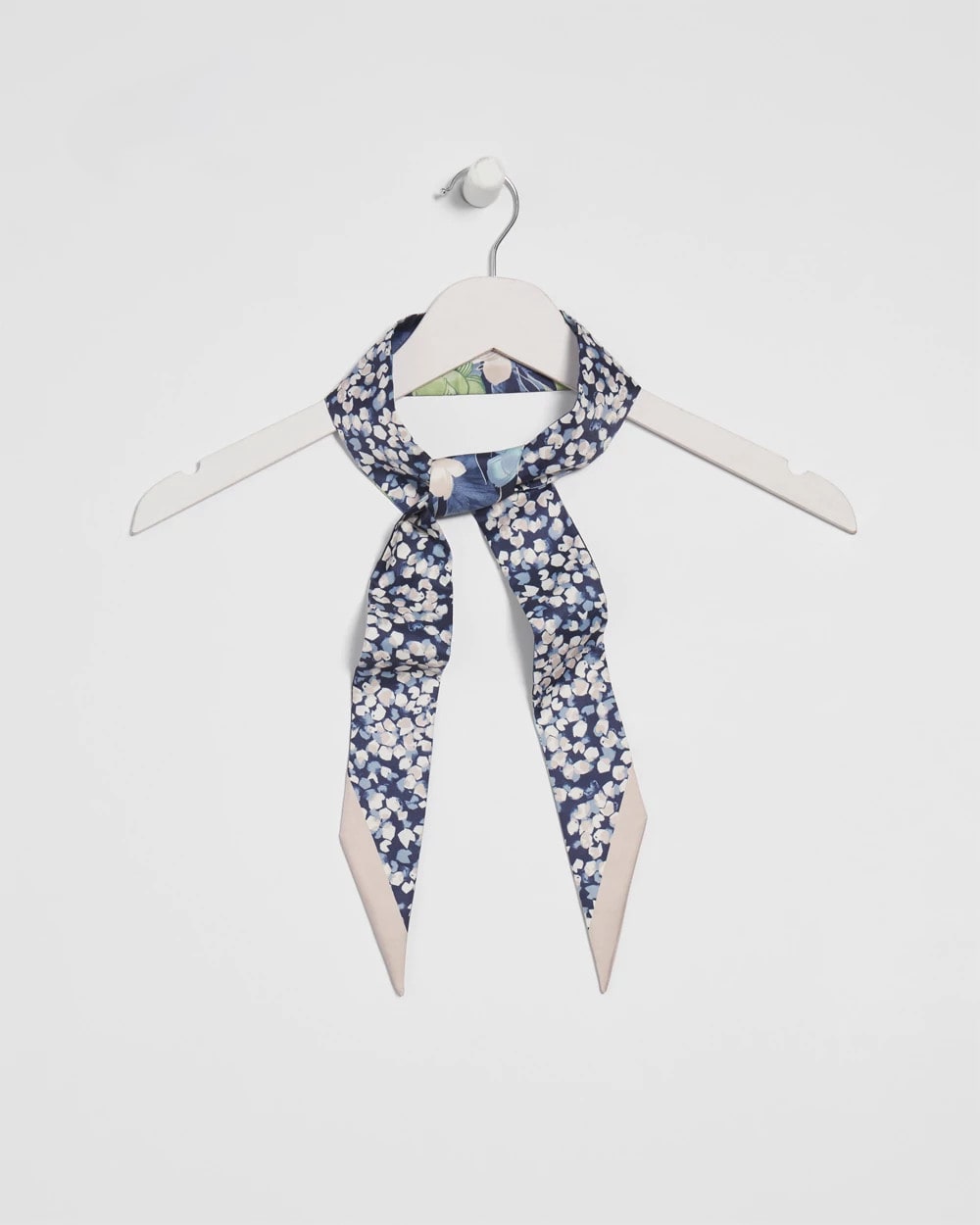 Chico's Printed Woven Skinny Scarf PASSPORT BLUE