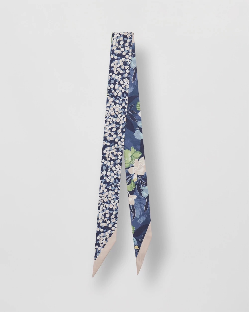 Chico's Printed Woven Skinny Scarf PASSPORT BLUE