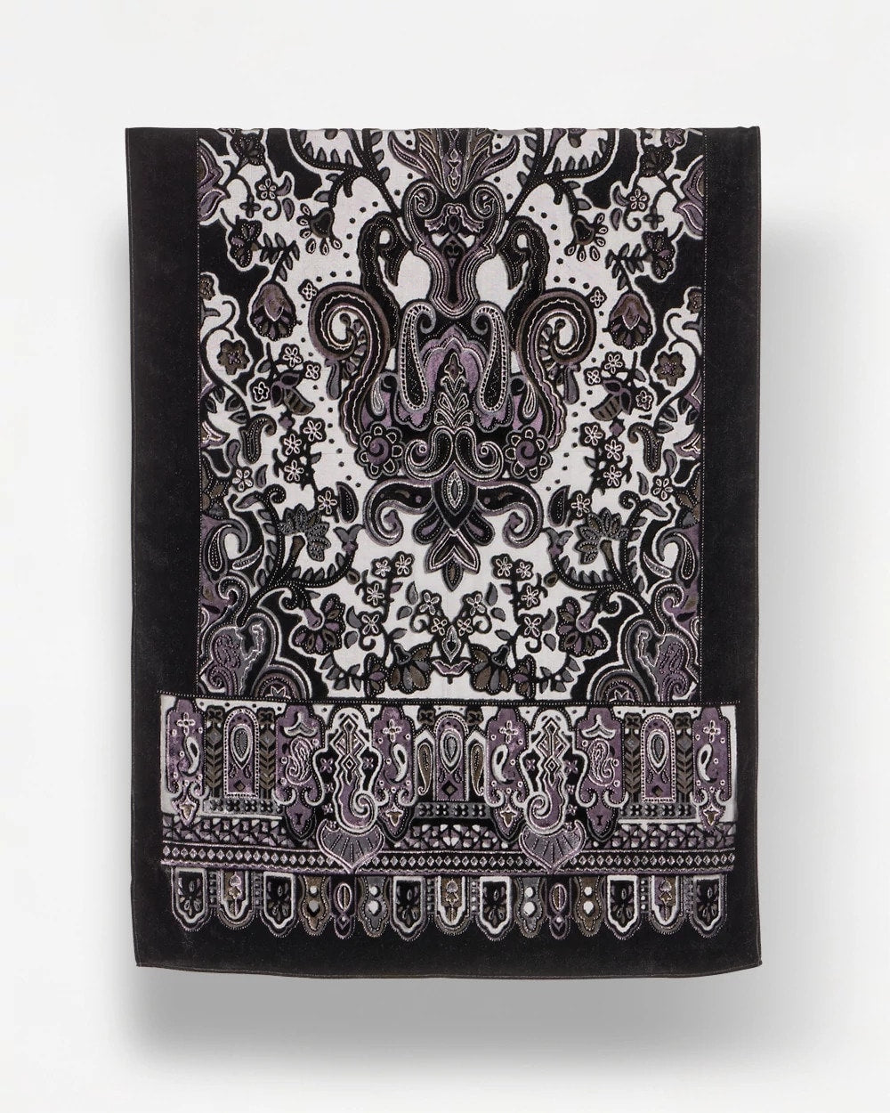 Chico's Velvet Burnout Oblong Scarf BLACK