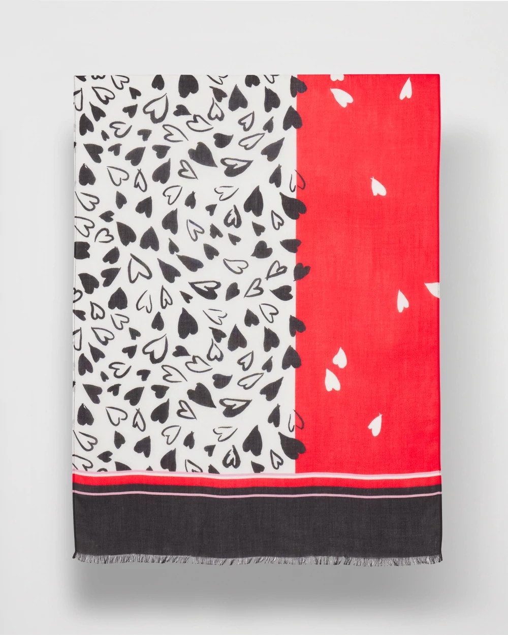 Chico's Lover Girl Woven Oblong Scarf LOVE LETTER RED